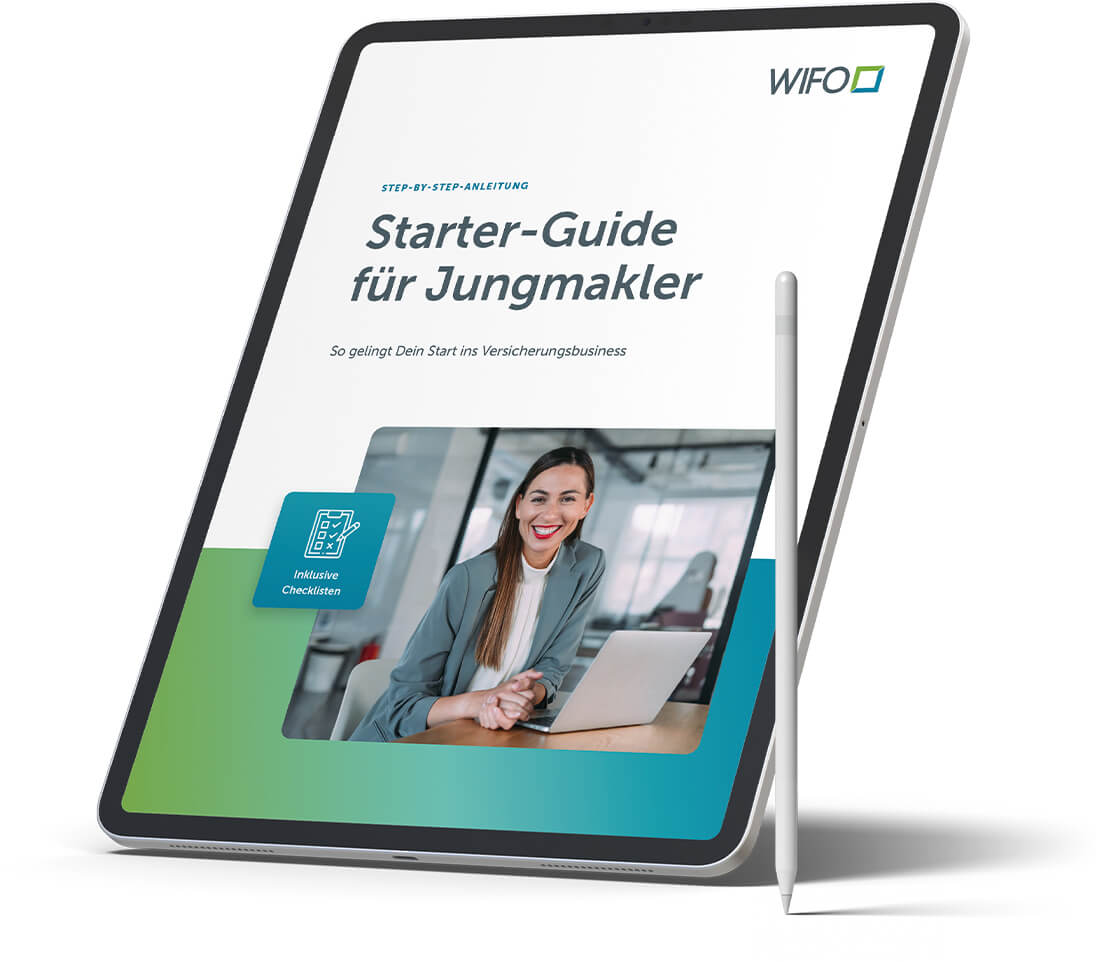 Tablet mit dem Starter-Guide für Jungmakler